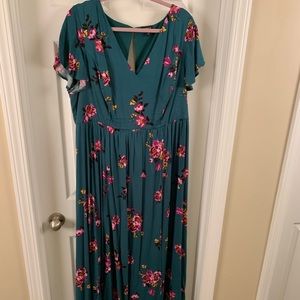 Torrid Floral Green Maxi Dress